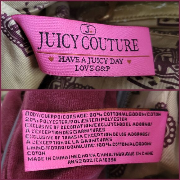 Juicy Couture "Juicy is for Life" Velour Handbag - Picture 14 of 14